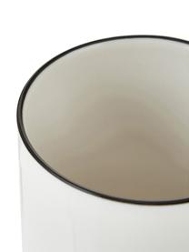 Tazas de café de porcelana Facile, 2 uds., Porcelana dura de alta calidad (aprox. 50% caolín, 25% cuarzo y 25% feldespato), Off White con borde negro, Ø 8 x Al 10 cm, 350 ml