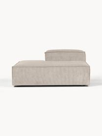 Ottomane-Modul Lennon aus Cord, Bezug: Cord (92 % Polyester, 8 %, Gestell: Massives Kiefernholz FSC-, Füße: Kunststoff, Cord Hellbeige, B 150 x T 123 cm, Rückenlehne rechts