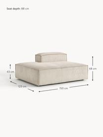 Chaise longue module Lennon van corduroy, Bekleding: corduroy (92% polyester, , Frame: massief grenenhout, multi, Poten: kunststof Dit product is , Corduroy lichtbeige, B 150 x D 119 cm, rugleuning rechts