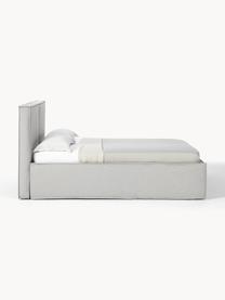 Cama tapizada con espacio de almacenamiento Dream, Tapizado: poliéster (texturizado) A, Estructura: madera de pino maciza con, Tejido gris claro, An 160 x L 200 cm