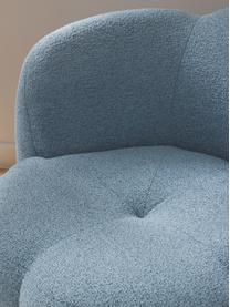 Sillón en tejido bouclé Fleur, Tapizado: tejido bouclé (100% polié, Estructura: madera de eucalipto maciz, Azul, An 105 x F 95 cm