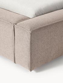 Polsterbett Lennon mit Stauraum, Bezug: 100 % Polyester Der hochw, Gestell: Massives Kiefernholz, Sch, Webstoff Taupe, B 248 x L 243 cm (Liegefläche 180 x 200 cm)