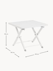 Table de jardin pliante Taylor, Acier, revêtement par poudre, Blanc, larg. 44 x prof. 44 cm