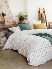 Bavlnená obojstranná posteľná bielizeň Odd Twins, vzorovaná/pruhovaná, Biela, antracitová