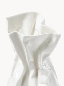 Vase design en porcelaine Adelaide, haut. 14 cm, Grès cérame, Blanc crème, larg. 10 x haut. 14 cm