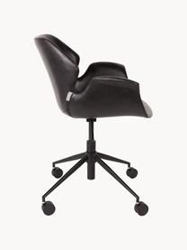 Chaise de bureau en cuir synthétique Nikki, hauteur ajustable, Cuir synthétique noir, larg. 77 x prof. 78 cm