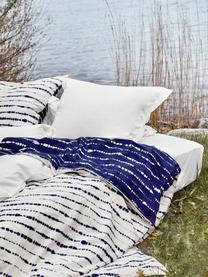 Dwustronna poszewka na poduszkę z organicznego perkalu Remi, 2 szt., Niebieski, biały, S 40 x D 80 cm