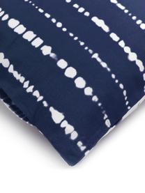 Dwustronna poszewka na poduszkę z organicznego perkalu Remi, 2 szt., Niebieski, biały, S 40 x D 80 cm