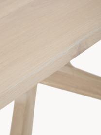 Table en bois de chêne Armande, 180 x 90 cm, Bois de chêne, ciré, blanc laqué, Bois de chêne, larg. 180 x prof. 90 cm