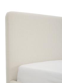 Letto imbottito in tessuto beige Celeste, Rivestimento: poliestere (tessuto strut, Piedini: legno di albero della gom, Tessuto bianco crema, 160 x 200 cm