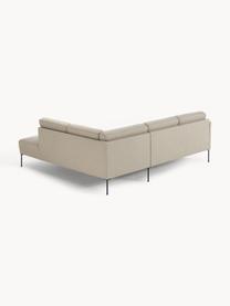 Ecksofa Fluente, Bezug: 100% Polyester 35.000 Sch, Gestell: Massives Kiefernholz, Füße: Metall, pulverbeschichtet, Webstoff Beige, B 221 x T 200 cm, Eckteil rechts