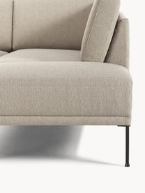 Ecksofa Fluente, Bezug: 100 % Polyester Der strap, Gestell: Massives Kiefernholz, Bir, Webstoff Beige, B 221 x T 200 cm, Eckteil links