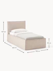 Einzelbett Dream, Bezug: Polyester (Strukturstoff), Korpus: Massives Kiefernholz, Pla, Webstoff Beige, B 90 x L 200 cm