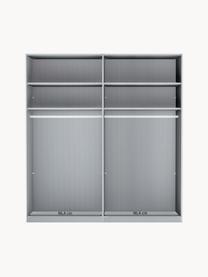 Schwebetürenschrank Monaco, 2-türig, Korpus: Holzwerkstoff, foliert, Leisten: Metall, beschichtet, Beige, B 197 x H 217 cm