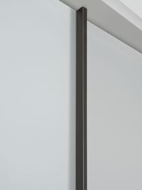 Schwebetürenschrank Monaco, 2-türig, Korpus: Holzwerkstoff, foliert, Leisten: Metall, beschichtet, Beige, B 197 x H 217 cm