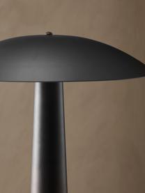 Kleine vloerlamp Moonbeam, Lampenkap: gecoat metaal, Lampvoet: gecoat metaal, Zwart, Ø 50 x H 130 cm