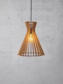 Boho hanglamp Groa van hout, Lampenkap: hout, Beige, lichtbruin, Ø 34 x H 41 cm