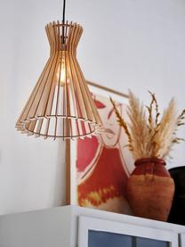 Lampa wisząca w stylu boho z drewna Groa, Beżowy, jasny brązowy, Ø 34 x W 41 cm