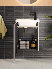 Lavabo con mobiletto Emil, larg. 45 cm, sinistra, Maniglie: metallo rivestito, Grigio chiaro, Larg. 45 x Alt. 58 cm