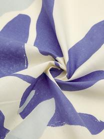 Dekbedovertrek Romantic Leaves, Weeftechniek: renforcé Draaddichtheid 1, Grijsblauw, crèmekleurig, indigoblauw, 240 x 220 cm + 2 kussenhoezen 60 x 70 cm
