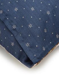 Taie d'oreiller 65x65 réversible en satin de coton Filou, Bleu foncé, multicolore