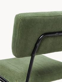 Krzesło tapicerowane ze sztruksu Mats, 2 szt., Tapicerka: sztruks (88% poliester, 1, Nogi: metal malowany proszkowo , Ciemnozielony sztruks, S 50 x W 80 cm