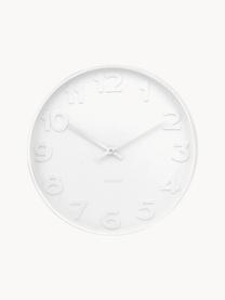 Horloge murale Mr. White, Blanc, argenté, Ø 38 cm