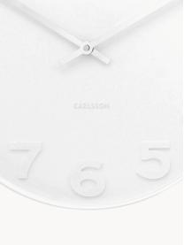 Reloj de pared Mr. White, Blanco opalino, plateado, Ø 38 cm