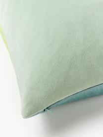 Funda de cojín bordada Kelby, Funda: 100% algodón, Tonos verdes, azul petróleo, An 50 x L 50 cm
