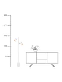 Leeslamp Twin in wit, Lampenkap: metaal, Lampvoet: metaal, Decoratie: metaal, Wit, B 34 cm x H 144 cm