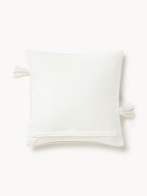 Kissenhüllen Kaspar mit getufteten Verzierungen und Fransen, 2 Stück, 100 % Baumwolle, Weiß, B 45 x L 45 cm