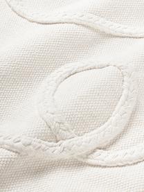 Housses de coussin à détails tuftés et franges Kaspar, 2 pièces, 100 % coton, Blanc crème, larg. 45 x long. 45 cm