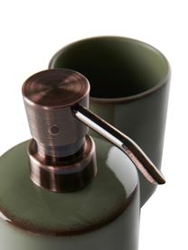 Set 2 accessori da bagno Sloane, Poliresina, Verde, color bronzo, Set in varie misure