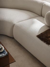 Canapé d'angle modulable 4 places en tissu peluche Sofia, Peluche blanc cassé, larg. 318 x prof. 298 cm, méridienne à droite