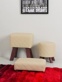 Taburete tapizado Bruni, Patas: madera, Asiento: cuero sintético, Beige, An 36 x Al 47 cm