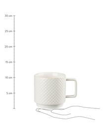 Tazas de café grandes Lara, 4 uds., diferentes tamaños, Gres, Blanco crudo, Ø 10 x Al 10 cm