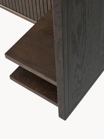 Testiera in legno di quercia Redmond, Gambe: metallo verniciato a polv, Legno di quercia laccato scuro, Larg. 230 x Alt. 120 cm