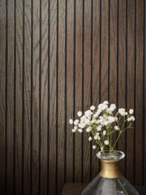 Testiera in legno di quercia Redmond, Gambe: metallo verniciato a polv, Legno di quercia laccato scuro, Larg. 230 x Alt. 120 cm