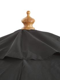 Ronde parasol Capri in zwart, Ø 300 cm, Wit gewassen, zwart, Ø 300 x H 265 cm