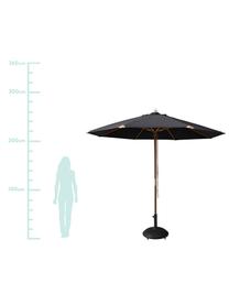 Parasol rond Capri, Ø 300 cm, Blanc délavé, noir