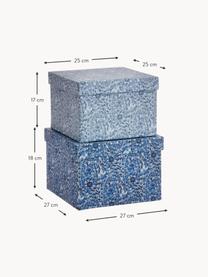 Súprava úložných škatúľ Kollam Provence, 2 diely, Odtiene modrej, Súprava s rôznymi veľkosťami