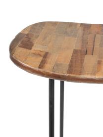 Stołek barowy z drewna tekowego i metalu Tangle, Nogi: metal malowany proszkowo, Drewno tekowe, czarny, S 40 x W 80 cm