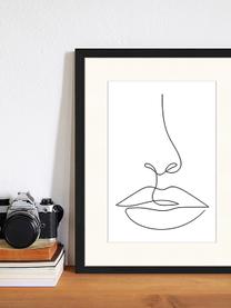 Ingelijste digitale print She, Afbeelding: digitale print op papier,, Lijst: gelakt hout, Zwart, wit, B 33 x H 43 cm