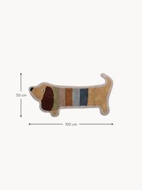 Hochflor-Kinderteppich Charlie in Hund-Form, 100 % Baumwolle, Bunt, B 50 x L 100 cm