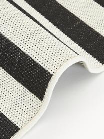 Gestreept in- & outdoor vloerkleed Axa, 70% polypropyleen, 30% polyester, Off White, zwart, B 200 x L 290 cm (maat L)