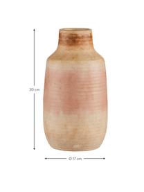 Handgefertigte Keramik-Vase Asina, Keramik, Orange, Beige, Ø 17 cm