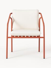 Záhradná stolička s opierkami Caio, Lomená biela, terakotová, Š 69 x H 60 cm