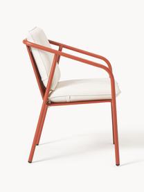 Tuin armstoel Caio, Bekleding: 100% polyester Met 20.000, Frame: aluminium, Gebroken wit, terracotta, B 69 x D 60 cm