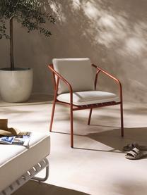 Zahradní židle s područkami Caio, Tlumeně bílá, terakotová, Š 69 cm, V 60 cm