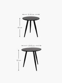 Ensemble de 2 tables d'appoint Colette, Noir, Lot de différentes tailles